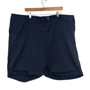 J. Jill Navy Blue Live In Chino Shorts Sz 28 Plus